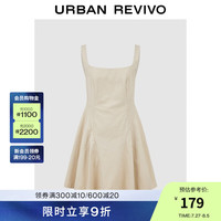 UR2024秋季新款女装复古设计感短款方领吊带连衣裙UYY740018