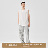 BODYDREAM夏季速干背心男款运动透气无袖训练开叉坎肩 白色 S