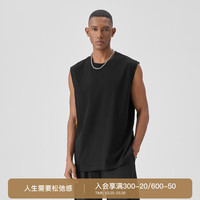 BODYDREAM夏季速干背心男款运动透气无袖训练开叉坎肩 黑色 3XL
