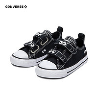 CONVERSE 匡威 儿童帆布鞋男女孩中小童2024低帮魔术贴童鞋 黑 26码