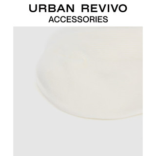 URBAN REVIVO2024秋季女士时髦钻饰袜子一双装UAWA40326 象牙白 F