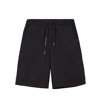 杰克·琼斯（JACK&JONES）秋季新直筒纯色百搭日常休闲松紧抽绳基础舒适休闲短裤224315005 E40 黑色 180/84A/LR