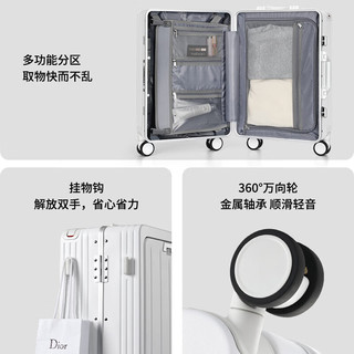 OTA前开口行李箱女新款pc宽拉杆密码箱多功能商务登机箱小型旅行箱男