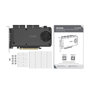  ICY DOCK/艾西达克 免工具安装 M.2 NVMe SSD硬盘盒 PCIe5.0转接卡 硬盘抽取盒