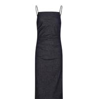 URBAN REVIVO 女士优雅轻熟褶皱吊带牛仔连衣裙 UWM840007