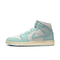 AIR JORDAN 正代系列 Air Jordan 1 Mid 缓震支撑女子篮球鞋 BQ6472-132 帆白/浅雨露绿/棉布白 40