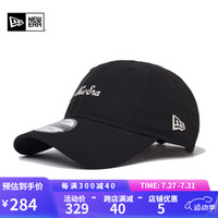 NEW ERA纽亦华2024夏季新款花体刺绣字母棒球帽男女情侣弯檐鸭舌帽子920 60298663-黑色