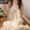 宝娜斯（BONAS）带胸垫吊带睡裙甜美 J8019 碎花 2XL(135-155斤)