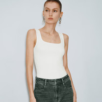 URBAN REVIVO 女士时尚基础打底外穿方领针织背心 UWM940004