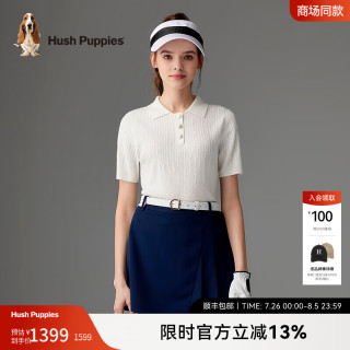 Hush Puppies暇步士女装夏季轻薄优雅短袖POLO衫 泡沫白 L