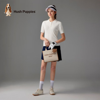 Hush Puppies暇步士女装夏季轻薄优雅短袖POLO衫 泡沫白 L