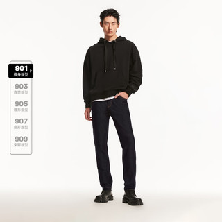 杰克·琼斯（JACK&JONES）秋季潮酷原色休闲牛仔裤百搭深灰复古长裤子901修身牛仔裤男 A16 深灰牛仔 175/80A/MR