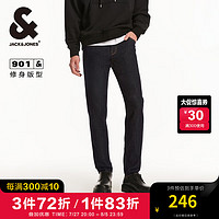 杰克·琼斯（JACK&JONES）秋季潮酷原色休闲牛仔裤百搭深灰复古长裤子901修身牛仔裤男 A16 深灰牛仔 180/84A/LR