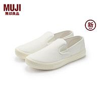 无印良品（MUJI）男女通用 不易沾水 懒式运动鞋小白鞋 帆布鞋  男鞋女鞋 米白色 220mm /34码(2.0)