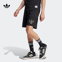 adidas舒适毛圈布运动短裤男装阿迪达斯三叶草 黑色 M