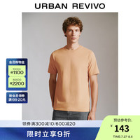 UR2024秋季男装休闲简约百搭纯色棉质短袖T恤UMU440079 橙色 XS