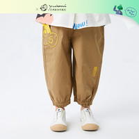 马拉丁童装女小童休闲长裤2022夏装趣味印花口袋轻薄舒适裤子