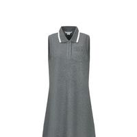 URBAN REVIVO 女士休闲学院风撞色无袖翻领连衣裙 UYY740014 深灰花灰 XS