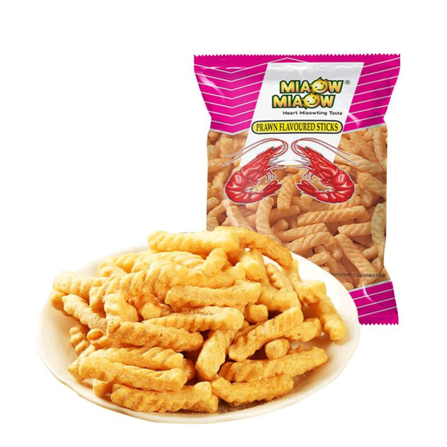 MiaowMiaow 妙妙虾条KKV马来西亚进口膨化休闲零食追剧办公室下午茶 虾味条 60g 1包
