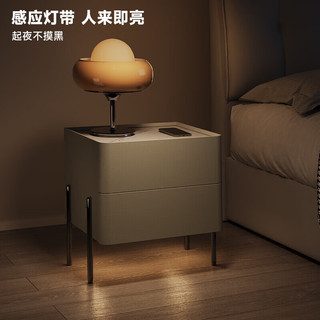 芝华仕（CHEERS）现代简约岩板床头柜家用智能无线储物床头柜子芝华士G066 无线白 瓦纳白 无线款