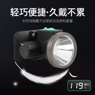 雅尼（YANI）LED头灯强光充电超亮头戴式手电筒夜钓鱼轻小号超长续航矿灯 YN-512-强光续航8小时 白光