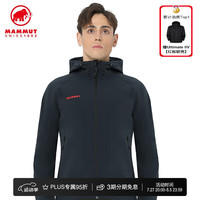 猛犸象（MAMMUT）Clion 【刺绣标】防风抓绒保暖加厚舒适休闲夹克外套软壳 黑色【红标】 M