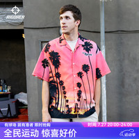 准者里弗斯同款数码印短袖衬衫运动休闲透气上衣印花衬衫