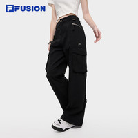 FILAFUSION斐乐梭织长裤女【国家队同款】2024秋季休闲宽松工装裤