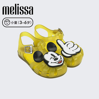 Melissa（梅丽莎）Mini 米奇透气时尚可爱卡通小童果冻凉鞋32499 黄色 9 内长15.5CM（25-26码适用）