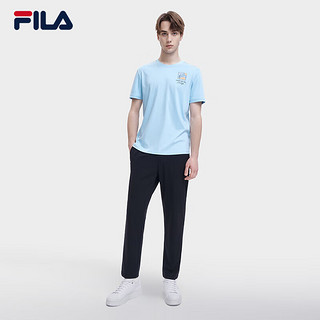 FILA 斐乐男士针织长裤2024夏季基础简约直口通勤休闲裤 170/80A/M