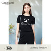 音儿（YINER）【赫本猫联名】Goodland美地女装夏季绣花圆领钉珠针织衫 黑色 42