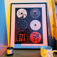 实木cd画框光盘收纳专辑收藏dvd唱片装裱光碟收集框相框挂墙展示