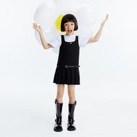 little MO&Co.little moco童装24秋装女童背心无袖牛仔连衣裙KBD3DRS001 牛仔黑色 110/52
