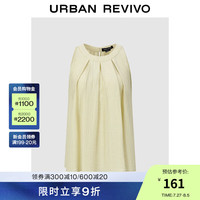 UR2024秋季女气质松弛感宽松显瘦无袖罩衫衬衫UWM240016 米黄 M