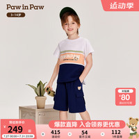 PawinPaw卡通小熊童装2024年夏季男童大童-上下套装 Navy藏青色/59 130