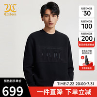 卡宾男装字母刺绣卫衣24秋新款上衣LOGO老花商场同款A2243164004 煤黑色01 5