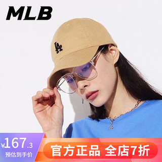 移动端、京东百亿补贴：MLB 官方帽子女 复古小标棒球帽 休闲情侣遮阳鸭舌帽32CP77011 卡其黑字小LA/32CP7701107B F-帽围可调节（51-65）