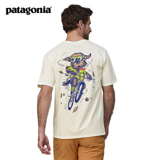 巴塔哥尼亚（Patagonia）男士有机棉圆领夏漫画图案印花LOGO短袖T恤Trail Hound 37733 UTB L