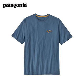 巴塔哥尼亚（Patagonia）男士有机棉圆领夏漫画图案印花LOGO短袖T恤Trail Hound 37733 UTB L