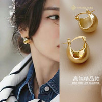 CHOMELTINEE耳环女韩国高级感金色简约气质耳饰 金色耳环
