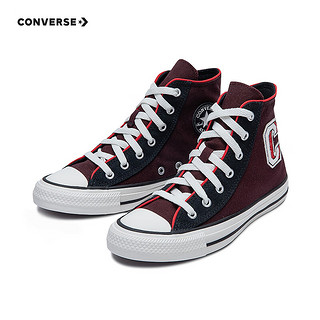 CONVERSE 匡威 帆布鞋休闲高帮男女通用2024系带拼色A08455C 黑/红 36码