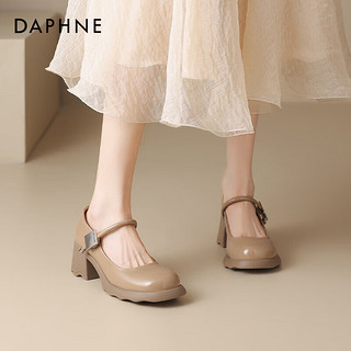 达芙妮（DAPHNE）圆头复古浅口玛丽珍鞋2024时尚百搭通勤女单鞋JK制服鞋