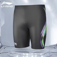李宁（LI-NING）泳裤男士速干抗氯防尴尬舒适高弹温泉五分训练游泳裤315黑绿XXL
