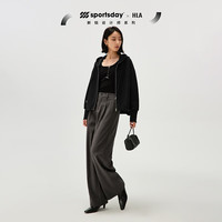 HLA海澜之家卫衣女装春秋24新马术运动宽松连帽长袖女HNZWW3W306A 黑色W0 155/80A S85-100斤