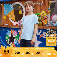 匡威（Converse）儿童套装T恤短袖短裤速干套装2024夏季中大童男女童两件套套装 天空蓝 150/72(M)