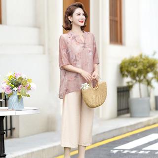 女套装两件套气质40岁薄款新中式国风中老年衣服减龄时尚装