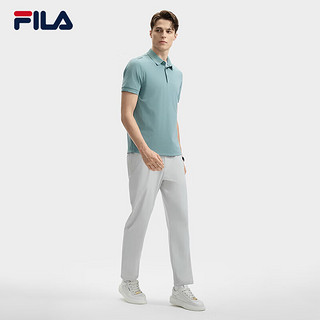 FILA 斐乐男子针织短袖POLO衫2024秋季商务休闲基础上衣 尊爵蓝-BU 180/100A/XL