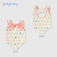 JELLYBABY宝宝泳装1岁3小女孩儿童连体游泳衣夏季女童泳衣夏 粉色 120