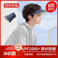 京东京造 防晒帽太阳帽遮阳防紫外线亲子儿童夏季帽子深蓝色 儿童深蓝色