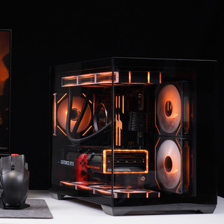 SAMA先马星界mini 海景房机箱无立柱matx电脑台式机360水冷s960暴风雪